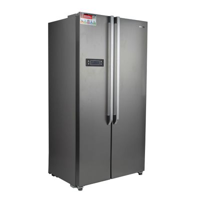 650L Gross/521L Net Capacity No Frost Side By Side Refrigerator With Inverter Compressor, Tempered Glass Shelf, Twist Ice Maker, LED Lighting, Digital Control Temperature Display  Fridge - 344L/Freezer- 177L capacity GRFS6521SXHN Silver