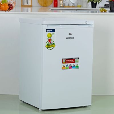 120L Gross/ 85L Net Capacity Upright Freezer With Tropical Compressor, No Fan, Recessed Handle, Lock & Key, 4 Crystal Freezer Drawers, Adjustable Thermostat, 100% HCF & FCKW Free, Inside Condensor 0 W GRFU1206 White