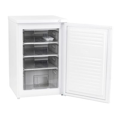 120L Gross/ 85L Net Capacity Upright Freezer With Tropical Compressor, No Fan, Recessed Handle, Lock & Key, 4 Crystal Freezer Drawers, Adjustable Thermostat, 100% HCF & FCKW Free, Inside Condensor 0 W GRFU1206 White