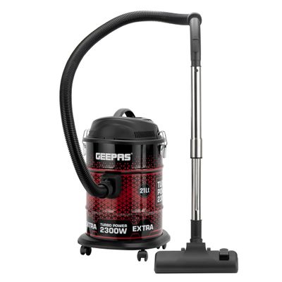 Drum Type Vacuum Cleaner With 21 L Dust Bag Capacity, Anti-Rust Metallic Body| Powerful Suction And Blower Function 21 L 2300 W GVC19018 Red, Black