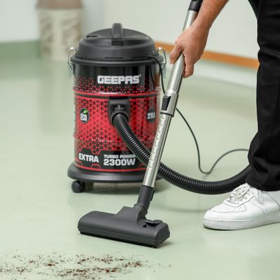 Drum Type Vacuum Cleaner With 21 L Dust Bag Capacity, Anti-Rust Metallic Body| Powerful Suction And Blower Function 21 L 2300 W GVC19018 Red, Black