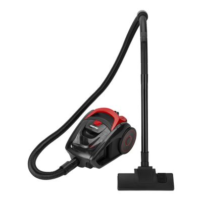 Cyclonic Vacuum Cleaner 1.5L Dust Bag Capacity, Lower Noise Design, Flexible Hose With handle Airflow Control, Pedal On/Off Switch, Automatic Cord Rewinder Function, Hepa Filtration System 1400 W GVC19024 Red Black