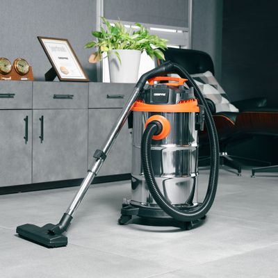 Vacuum Cleaner, 30L Dust Bag Capacity, 5M Cord Length, 3 In 1 Function, Wet, Dry And Blow, Powerful Suction, Perfect For Home, Office, Apartments, Easy To Move 1400 W GVC19032 Silver