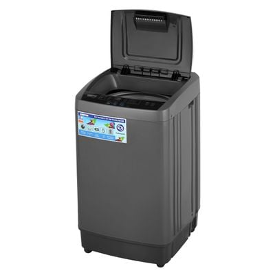 Geepas Fully Automatic Top Load Washing Machine Auto-Imbalance, Gentle Fabric Care, Turbo Wash, Anti Vibration And Noise, Child Lock, Stainless Steel Drum- 5 kg GFWM5800LCQ Metallic Grey