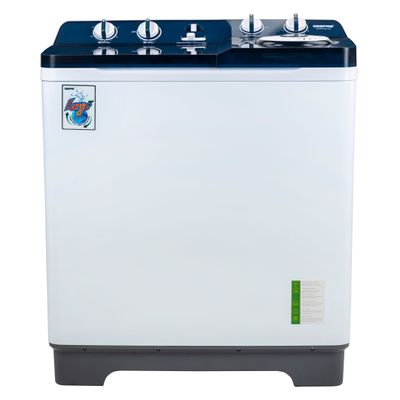 Twin Tub Semi-Automatic Washing Machine 13 Kg| 7Kg Spin Capacity Equipped with Strong Pulsator and Air Dry Spinning Function| Efficient Performance and Classic Design| Perfect for Home, Apartments | 1 Year Warranty 820 W GSWM18014N White/Blue