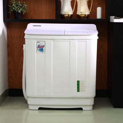 Twin Tub Semi-Automatic Washing Machine- GSWM6466| Hidden Control Panel and Semi-Automatic Top Load Washing Machine| Spin Capacity: 7.0 KG| White 400 W GSWM6466 White