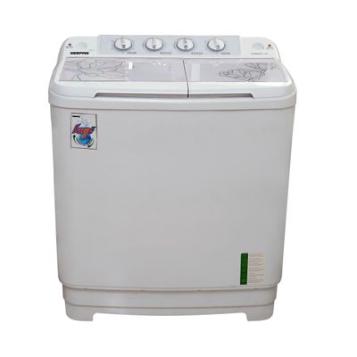 Geepas Twin Tub Semi-Automatic Washing Machine 9.2 Kg | 7 Kg Spin Capacity Powerful Motor High Back Control Panel Top Load Washing Machine| Tempered Glass Cover, Low Noise Motor, Magic Filter GSWM6467N White