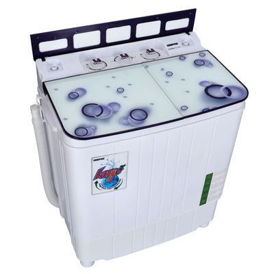 Semi Automatic Mini Washing Machine| 3.5Kg | 360 W 2 IN 1 Mini Compact Twin Tub Washing Machine| Washer & Spinner Combo With Timer, 2 Inlet Water Hose 360 W GSWM6473S White