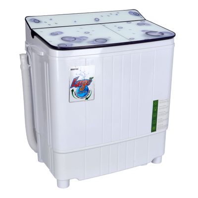 Semi Automatic Mini Washing Machine| 3.5Kg | 360 W 2 IN 1 Mini Compact Twin Tub Washing Machine| Washer & Spinner Combo With Timer, 2 Inlet Water Hose 360 W GSWM6473S White