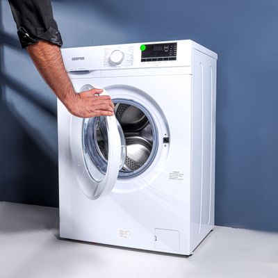 Fully Automatic Front Load Smart Washing Machine With Drum Cleaning Function, Smart Weight Function, Stainless Steel Drum, Steam Function, GWMF6210LCR White