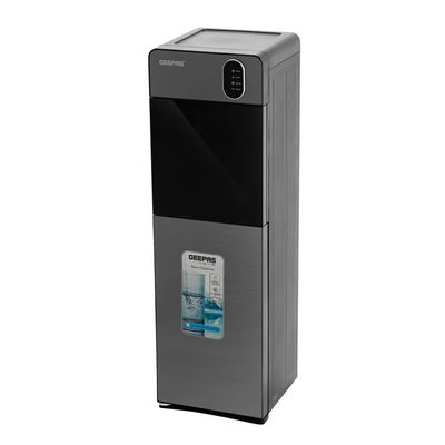 Geepas Bottom Loading Water Dispenser| Normal, Hot and Cold Function, Compressor Cooling, And 3 Taps| Cold Temperature: 4-12 Degrees Celsius; Hot Temperature: 85-95 Degrees Celsius| Perfect For Home And Office| Metallic grey, 2 Year Warranty GWD17037 Grey & Black