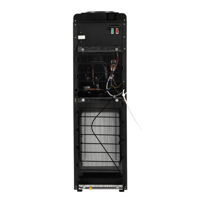 Geepas Hot And Cold Water Dispenser With Cabinet, Stainless Steel Water Tank, Normal, Hot & Cold Function, Child Safety Lock, Adjustable Water Flow, 3 Knob Tap, Glass Door, Low Noise, High Efficient GWD17038 Black