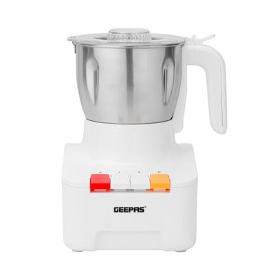 Geepas 300 G Food Processor, Suitable for Grinding Coffee Beans, Spices, Nuts, Etc| Equipped with Grinder Cup, Lid and Stainless Steel Blades| Perfect for Kitchen Use| 2 Years Warranty 0.3 kg 600 W GCG286N White/Silver