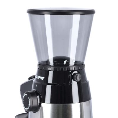 Geepas Electric Coffee Grinder -15 Grind Settings Adjustable Settings With Knob | Portable airtight chamber | Coffee Grinder For Drip, Percolator, French Press, American And Turkish Coffee Makers 0.35 kg 150 W GCG41013 Grey/Black