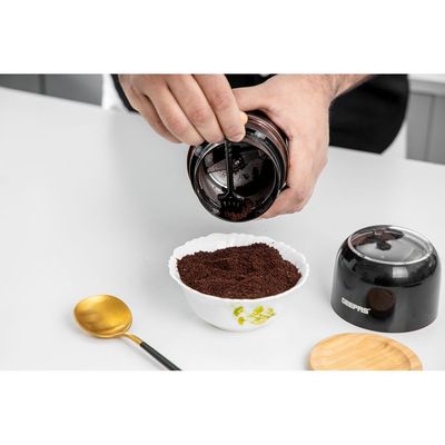 Geepas Coffee Grinder- 80 g Capacity, Durable Stainless Steel Jar and Blade, ABS Housing/ Ergonomic Grip, Perfect for Grinding Coffee Beans, Spice, Bread, etc. 0.08 kg 200 W GCG41023 Black