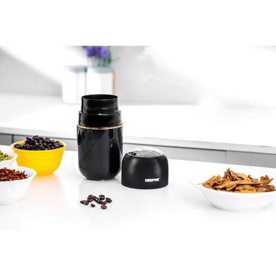 Geepas Coffee Grinder- 80 g Capacity, Durable Stainless Steel Jar and Blade, ABS Housing/ Ergonomic Grip, Perfect for Grinding Coffee Beans, Spice, Bread, etc. 0.08 kg 200 W GCG41023 Black