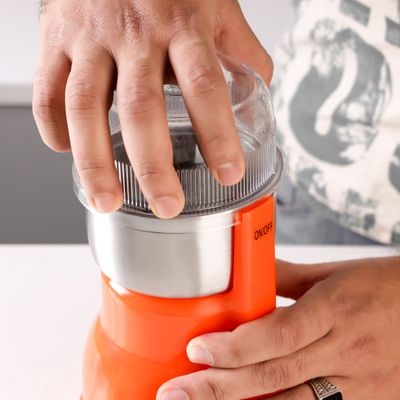 Geepas Coffee Grinder- GCG5440/ 250W Powerful Motor, Durable Jar and Blade/ Ergonomic Grip, Perfect for Grinding Coffee Beans, Spice, Bread, etc./ Red, 2 Years Warranty