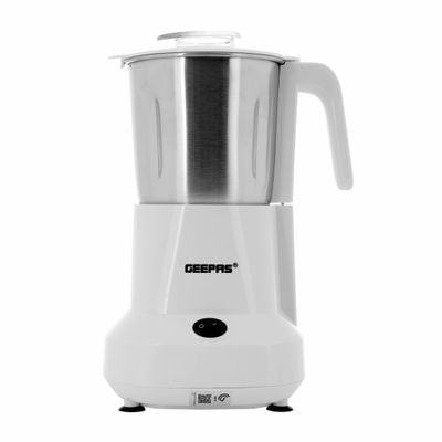 Geepas Coffee Grinder| High Quality Separate Stainless Steel Blades for Coffee Beans, Unbreakable Transparent Lid, Electric Grinder, Spices & Dried Nuts Grinding | Detachable Bowl |Large Capacity Mill 300.0 ml 450.0 W GCG6105 White/Silver