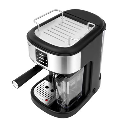 Geepas Espresso and Cappuccino Coffee Machine, Equipped with 20 Bar High Pressure Pump and Powerful Steam System, Makes Cappuccino, Lattes, Espresso, Macchiato, Mocha 1.5 L 1250 W GCM1215SA Silver/ Black