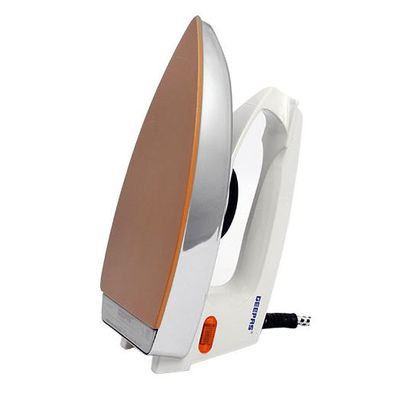 Geepas Automatic Dry Iron - 60 Micron Teflon Sole Plated, Big fabric guide & Pilot Indicator |Overheat  Safe And Automatic Power Cut Off | Easy Heal Rest & Cord Wrap Facility, Anti Shock Handle & Thermostat Pilot Lamp. 1200.0 W GDI7729 Beige