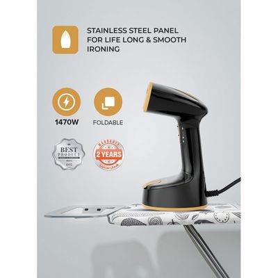 Geepas Handheld Garment Steamer Equipped with Stainless Steel Head 120 ml 1470 W GGS25034 Black