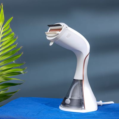 Geepas Handheld Garment Steamer, Ready to Use in 35 Seconds/ Suitable for all Kinds of Fabric and Safe for Delicate Fabrics/ 3 Modes, with Turbo Extreme Performance 250 ml 1500 W GGS25035 White and Pink