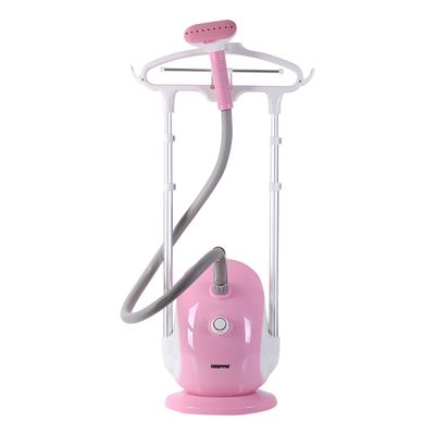 Geepas Garment Steamer - Auto Off & High Quality  Adjustable Poles, 3 Steam Levels For Various Textiles, Overheat & Thermostat Protection, 1.7L Water Tank, 45s Heat Time, 1.6 L 1800 W GGS9691 Pink