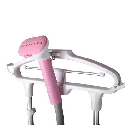 Geepas Garment Steamer - Auto Off & High Quality  Adjustable Poles, 3 Steam Levels For Various Textiles, Overheat & Thermostat Protection, 1.7L Water Tank, 45s Heat Time, 1.6 L 1800 W GGS9691 Pink