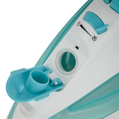 Geepas Wet and Dry Steam Iron Box with Ceramic Soleplate and Self Cleaning Function Handy Design with Anti drip Function Powerful Burst Steam 2400 W GSI24015 Green/White