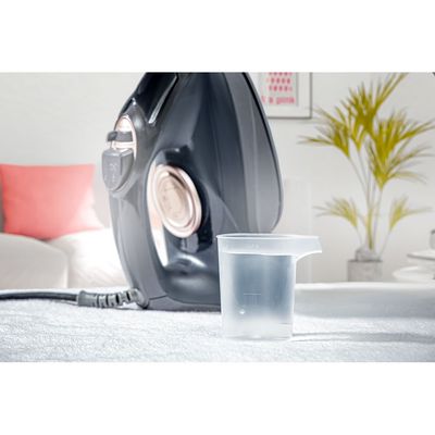 Geepas Dry and Wet Steam Iron with Self-clean function, Adjustable Temperature Control, Ceramic Soleplate, Dry/ Steam/ Burst of Steam/ Vertical Steam Function 220 ml 2400 W GSI7703N Black