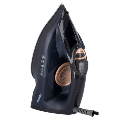 Geepas Dry and Wet Steam Iron with Self-clean function, Adjustable Temperature Control, Ceramic Soleplate, Dry/ Steam/ Burst of Steam/ Vertical Steam Function 220 ml 2400 W GSI7703N Black