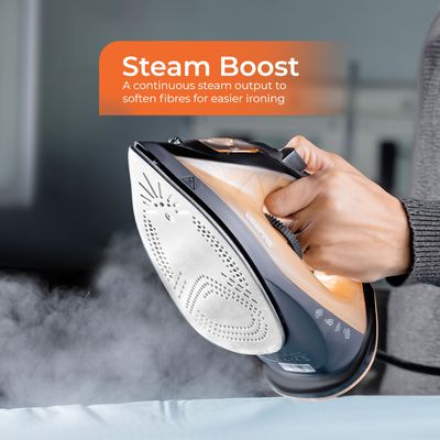 Geepas Multifunctional Steam Iron  With Non-Stick Soleplate, Wet/Dry Function/Temperature Control, Dry/Steam Burst/Steam/Vertical Steam/Spray Function 120 ml 1800 W GSI7783N Multicolour