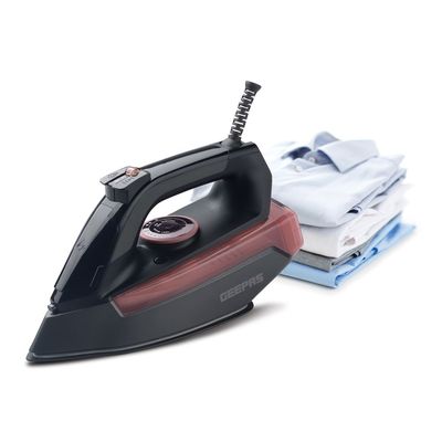 Geepas Ceramic Steam Iron With Temperature Control,Dry & Steam Function/Compact And Handy Design, Suitable For All Kinds Of Fabric 2400 W GSI7791 Black/Red