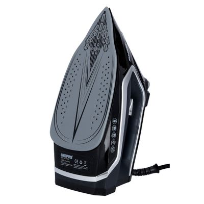 Geepas Steam Iron - 2 in 1 Dry & Wet Steam Iron - Adjustable Temperature Control, Ceramic Soleplate - Dry/Steam/Burst of Steam/Vertical Steam Function, Steam Boost | 2 Years Warranty 2200 W GSI7801N Black/White