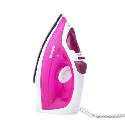 Geepas Steam Iron- Non-Stick Coating Plate 1300W & Adjustable Thermostat Control | 210ML Water Tank & Steam Shot for Crease Free Clothes | 2 Years Warranty 1300.0 W GSI7808 Pink