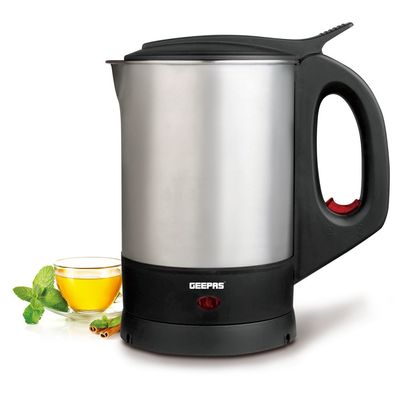 Geepas Electric Kettle Portable Fast Boil for General Use Concealed Stainless Steel Body 1.8 L 2000.0 W GK165 Silver/Black