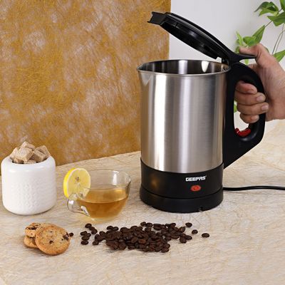 Geepas Electric Kettle Portable Fast Boil for General Use Concealed Stainless Steel Body 1.8 L 2000.0 W GK165 Silver/Black
