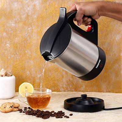 Geepas Electric Kettle Portable Fast Boil for General Use Concealed Stainless Steel Body 1.8 L 2000.0 W GK165 Silver/Black