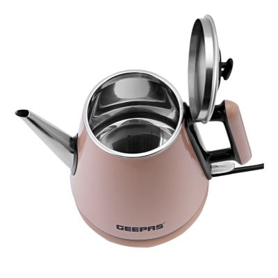 Geepas Portable Double Layer Electric Kettle with Inner Stainless Steel & Auto Shut-Off 1.2 L 1360 W GK38012 Grey