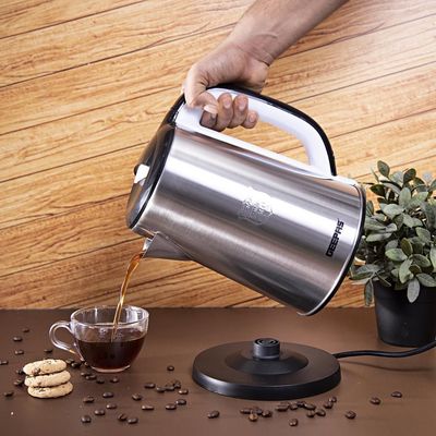 Geepas Stainless Steel Electric Kettle, Cordless Tea Kettle, Auto Shut-Off & Boil-Dry Protection, Ideal For Coffee/Tea/Milk/Water 2.5 L 1500 W GK38028 Silver