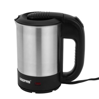 Geepas 12V Stainless steel Car Kettle- Water Heater for Caravans- 500ml-  Stainless-Steel Electric Car Kettle with Cigarette Lighter Charger | Quick Hot Water, Coffee, Tea 0.5 L 150 W GK38041 sliver