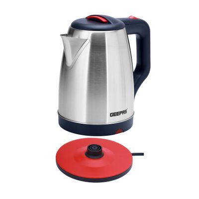 Geepas 1.8L Electric Kettle - Stainless Steel Body| Auto Shut-Off & Boil-Dry Protection | Heats up Quickly & Easily, Fashionable Design| Boil for Water, Tea & Coffee Maker 1.8 L 1500 W GK38042 Silver/Black
