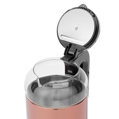 Geepas Double Layer Electric Glass Kettle With Boil Dry Protection and Automatic Cutoff 1.7 L 1500.0 W GK38063 Black , Rose Gold