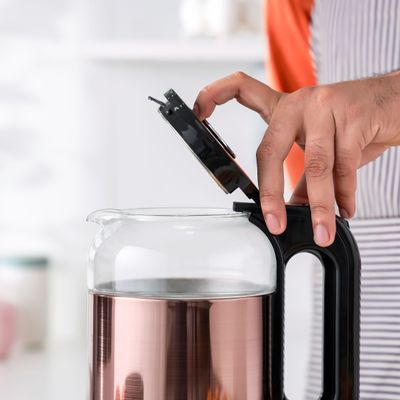 Geepas Double Layer Electric Glass Kettle With Boil Dry Protection and Automatic Cutoff 1.7 L 1500.0 W GK38063 Black , Rose Gold