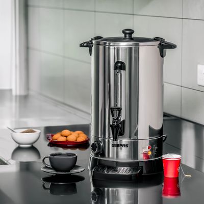 Geepas Stainless Steel Electric Kettle, 15L Tap Kettle | Hot Water Dispenser with Automatic Temperature Control | Indicator Lights | Perfect for Tea, Coffee, Soup 1.5 L 1650 W GK5219 Silver