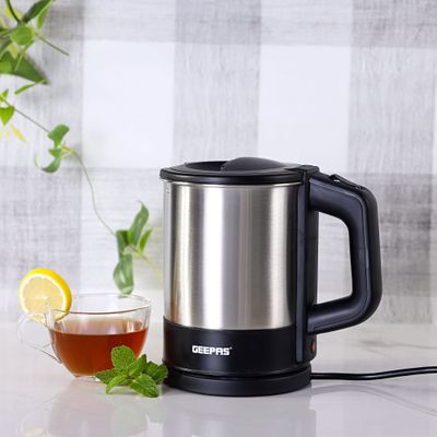 Geepas Electric Kettle Stainless Steel Housing | Boil Dry And Overheat Protection |Automatic Cutoff, 360 Degree Rotatable Base 1.0 L 1200.0 W GK5418N Silver/Black