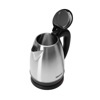 Geepas Electric Tea Kettle 1.8 L, Auto Shut Off And Boil Dry Protection, Safety Lock Lid, 360 Degree Rotational Base, Stainless Steel, Ergonomic Handle, Perfect Pour, Large Capacity 1.8 L 1500 W GK5454B Silver/Black