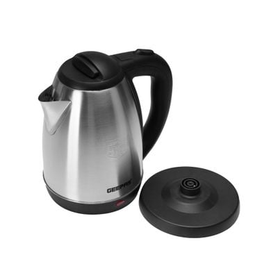 Geepas Electric Tea Kettle 1.8 L, Auto Shut Off And Boil Dry Protection, Safety Lock Lid, 360 Degree Rotational Base, Stainless Steel, Ergonomic Handle, Perfect Pour, Large Capacity 1.8 L 1500 W GK5454B Silver/Black