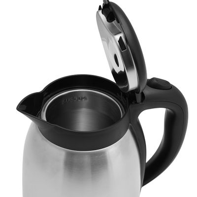 Geepas Stainless Steel Kettle, Double Shell Structure, GK5459 | 1.5L Boil Dry Protection Kettle | Automatic Cut Off | Hidden Heating Element | 360 Cordless Jug Kettle 1400 W GK5459 Silver/Black