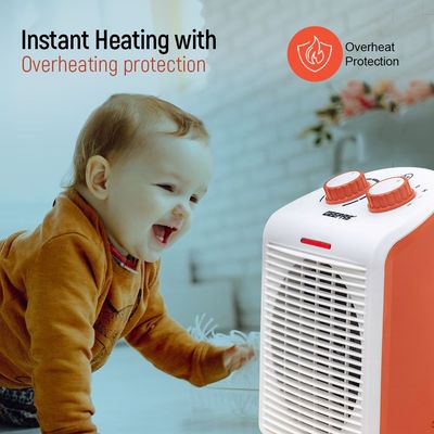 Fan Heater With 2 Heat Setting Adjustable Thermostat 2000 W GFH28520 White/Red